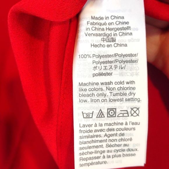 J Crew Red Crepe Blouse size 14T NWT - Picture 6 of 6